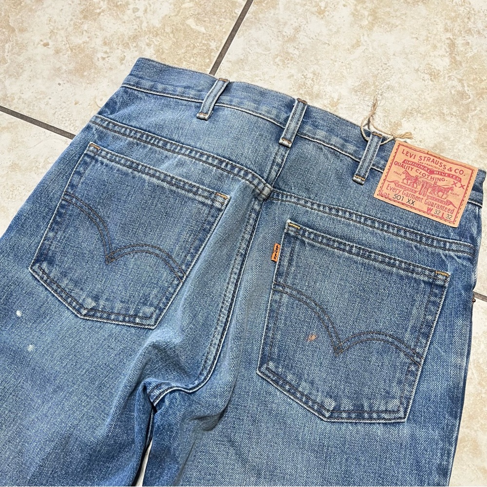 Levis 501 Patchwork Button Fly Blue Denim Jeans M… - image 8